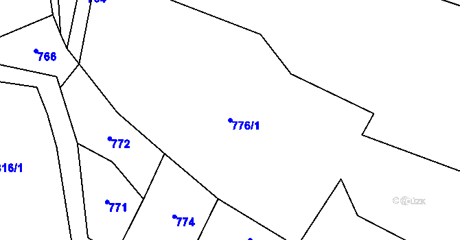 Parcela st. 776/1 v KÚ Štěchovice, Katastrální mapa