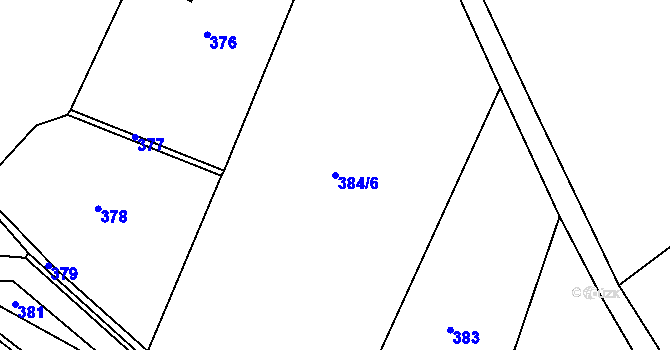 Parcela st. 384/6 v KÚ Štěchovice, Katastrální mapa