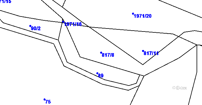 Parcela st. 817/8 v KÚ Štěchovice, Katastrální mapa