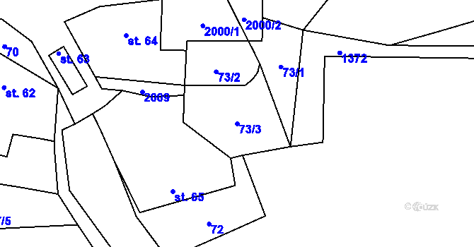 Parcela st. 73/3 v KÚ Štěchovice, Katastrální mapa