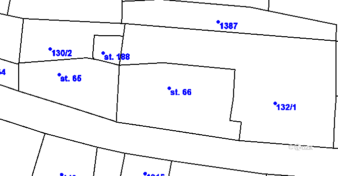 Parcela st. 66 v KÚ Štěkeň, Katastrální mapa