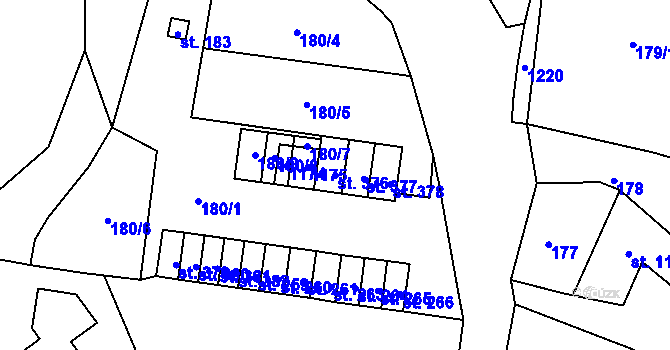 Parcela st. 376 v KÚ Štěkeň, Katastrální mapa