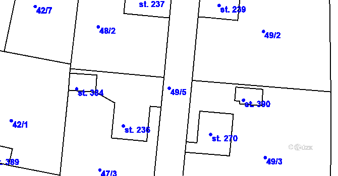 Parcela st. 49/5 v KÚ Štěkeň, Katastrální mapa