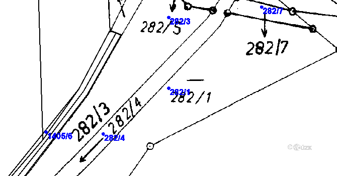 Parcela st. 282/1 v KÚ Štěkeň, Katastrální mapa