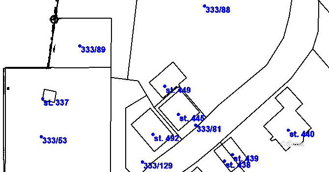 Parcela st. 449 v KÚ Štěkeň, Katastrální mapa