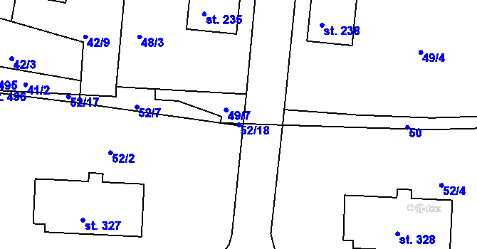 Parcela st. 52/18 v KÚ Štěkeň, Katastrální mapa