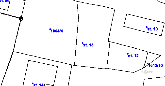 Parcela st. 13 v KÚ Vítkov u Štěkně, Katastrální mapa