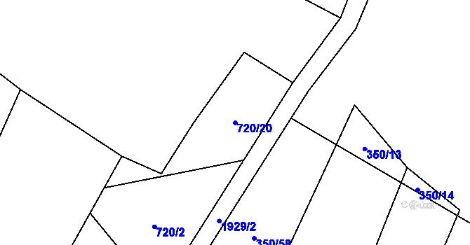 Parcela st. 720/20 v KÚ Štěměchy, Katastrální mapa