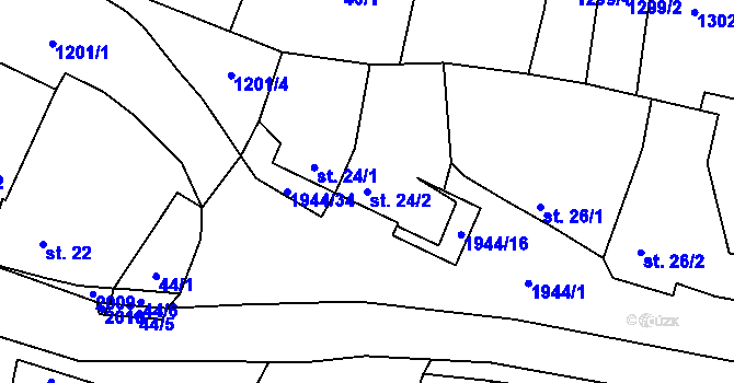 Parcela st. 24/2 v KÚ Štěměchy, Katastrální mapa