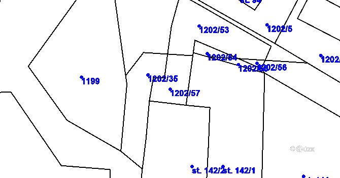 Parcela st. 1202/57 v KÚ Štěměchy, Katastrální mapa