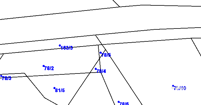 Parcela st. 78/5 v KÚ Mravín, Katastrální mapa