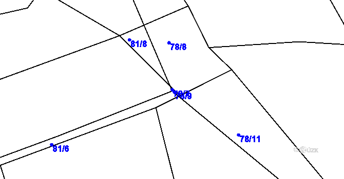 Parcela st. 78/7 v KÚ Mravín, Katastrální mapa