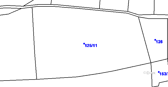 Parcela st. 125/11 v KÚ Mravín, Katastrální mapa