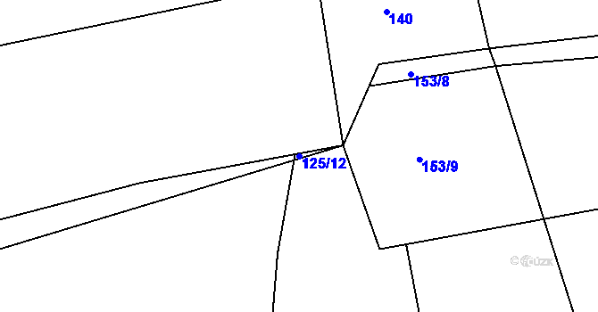 Parcela st. 125/12 v KÚ Mravín, Katastrální mapa