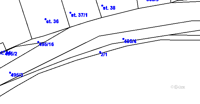 Parcela st. 2/1 v KÚ Štěnec, Katastrální mapa