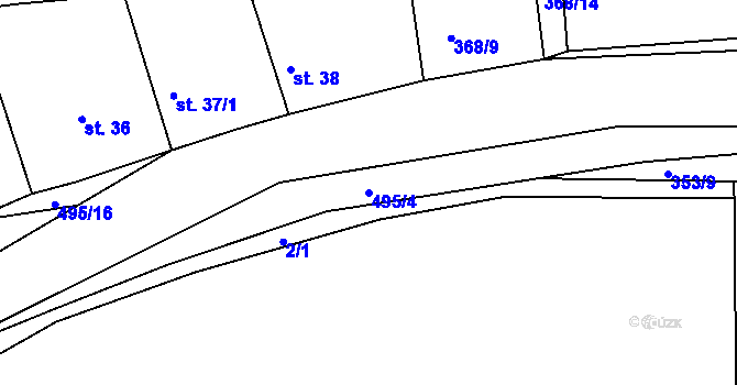 Parcela st. 495/4 v KÚ Štěnec, Katastrální mapa