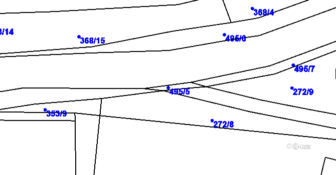 Parcela st. 495/5 v KÚ Štěnec, Katastrální mapa