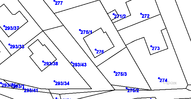 Parcela st. 276 v KÚ Štěnovice, Katastrální mapa