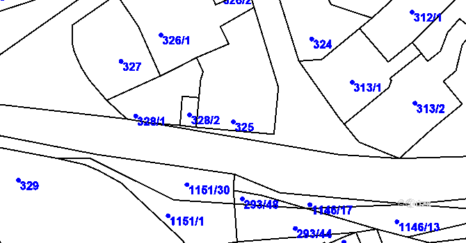 Parcela st. 325 v KÚ Štěnovice, Katastrální mapa