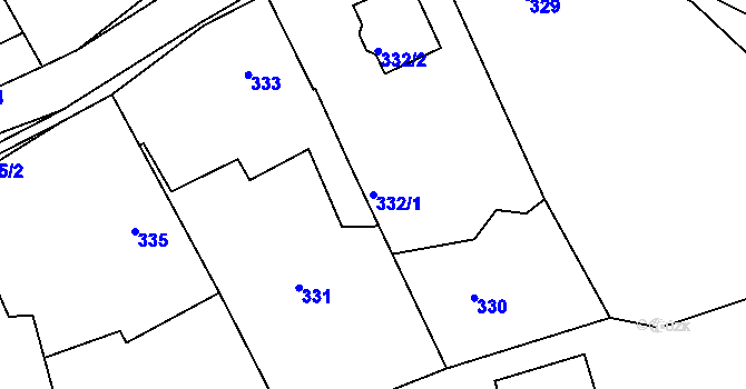 Parcela st. 332/1 v KÚ Štěnovice, Katastrální mapa