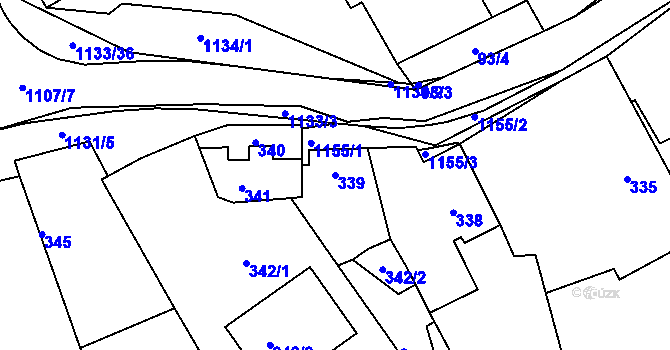 Parcela st. 339 v KÚ Štěnovice, Katastrální mapa