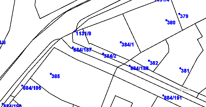 Parcela st. 384/2 v KÚ Štěnovice, Katastrální mapa
