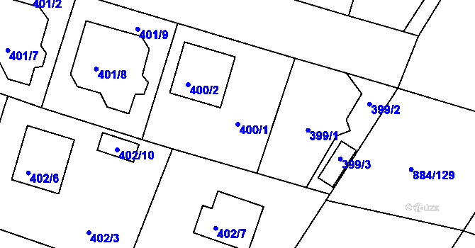 Parcela st. 400/1 v KÚ Štěnovice, Katastrální mapa
