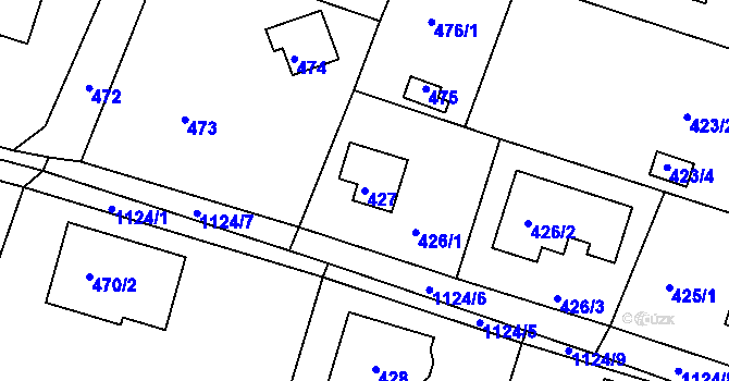 Parcela st. 427 v KÚ Štěnovice, Katastrální mapa