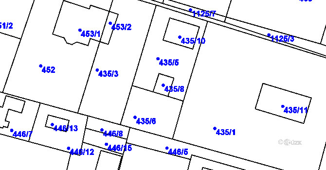 Parcela st. 435/8 v KÚ Štěnovice, Katastrální mapa