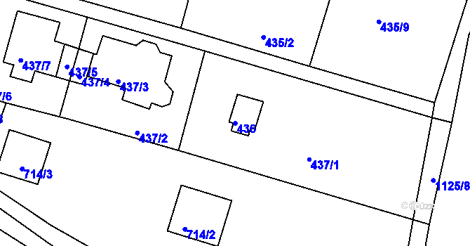 Parcela st. 436 v KÚ Štěnovice, Katastrální mapa