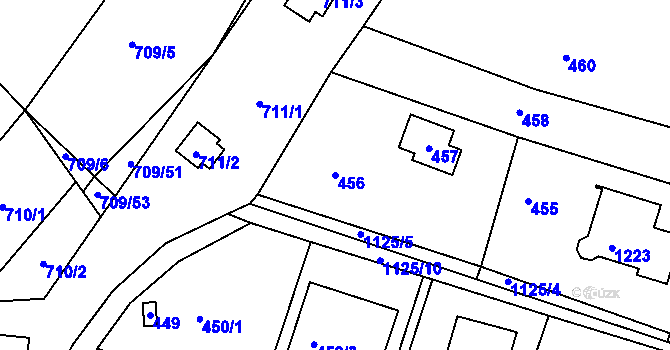 Parcela st. 456 v KÚ Štěnovice, Katastrální mapa