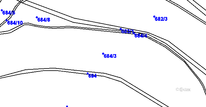 Parcela st. 684/3 v KÚ Štěnovice, Katastrální mapa