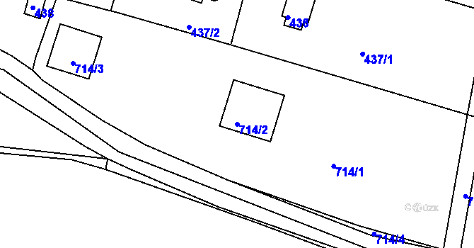 Parcela st. 714/2 v KÚ Štěnovice, Katastrální mapa