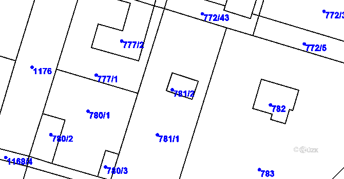 Parcela st. 781/2 v KÚ Štěnovice, Katastrální mapa