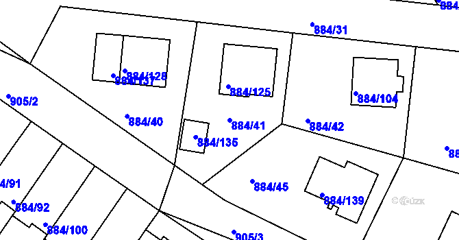 Parcela st. 884/41 v KÚ Štěnovice, Katastrální mapa