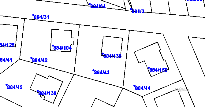 Parcela st. 884/136 v KÚ Štěnovice, Katastrální mapa