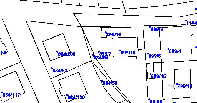 Parcela st. 899/7 v KÚ Štěnovice, Katastrální mapa