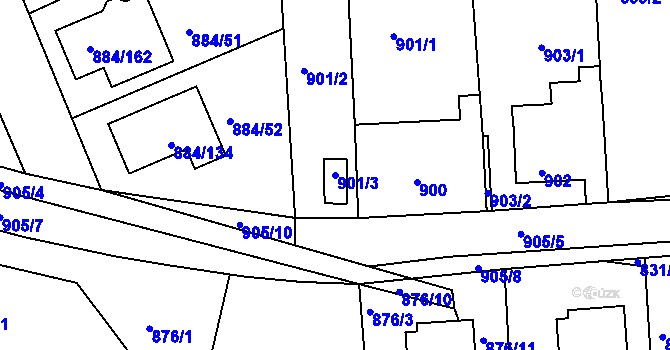 Parcela st. 901/3 v KÚ Štěnovice, Katastrální mapa