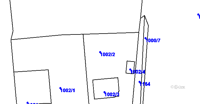 Parcela st. 1002/2 v KÚ Štěnovice, Katastrální mapa