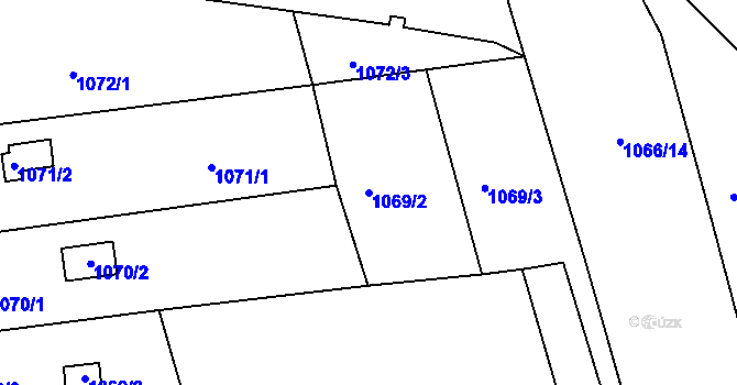 Parcela st. 1069/2 v KÚ Štěnovice, Katastrální mapa