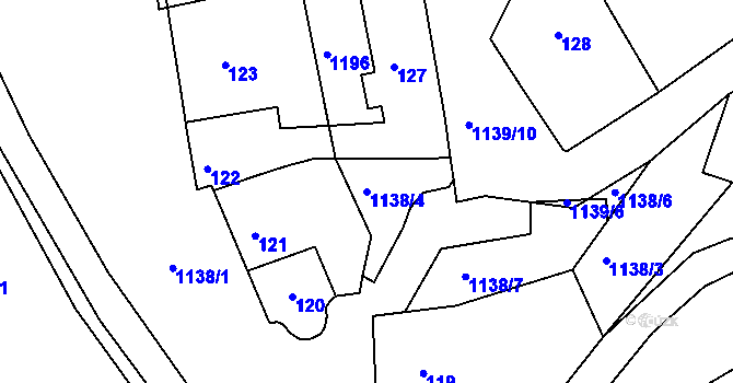 Parcela st. 1138/4 v KÚ Štěnovice, Katastrální mapa