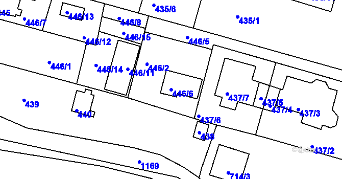 Parcela st. 446/6 v KÚ Štěnovice, Katastrální mapa