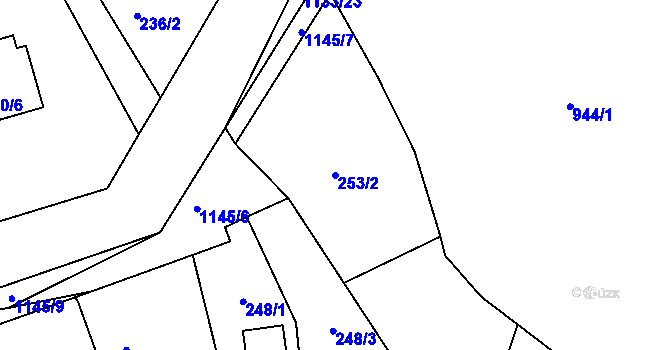 Parcela st. 253/2 v KÚ Štěnovice, Katastrální mapa