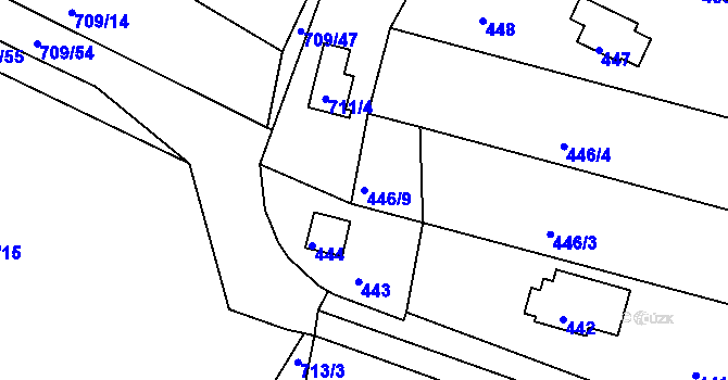 Parcela st. 446/9 v KÚ Štěnovice, Katastrální mapa