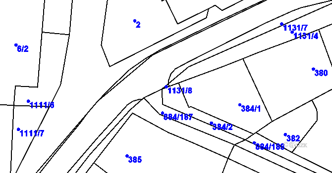 Parcela st. 1131/8 v KÚ Štěnovice, Katastrální mapa