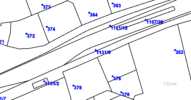 Parcela st. 1131/9 v KÚ Štěnovice, Katastrální mapa