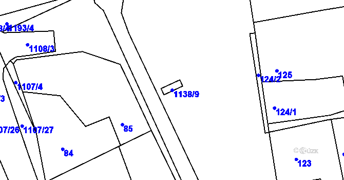 Parcela st. 1138/9 v KÚ Štěnovice, Katastrální mapa