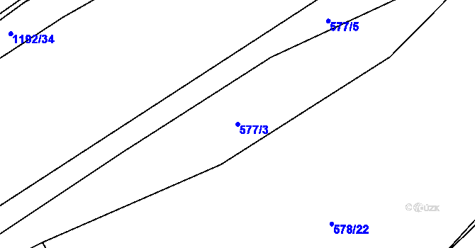 Parcela st. 577/3 v KÚ Štěnovice, Katastrální mapa