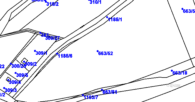 Parcela st. 663/52 v KÚ Štěnovice, Katastrální mapa