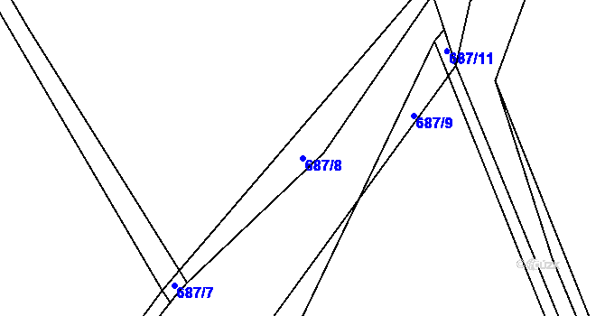Parcela st. 687/8 v KÚ Štěnovice, Katastrální mapa